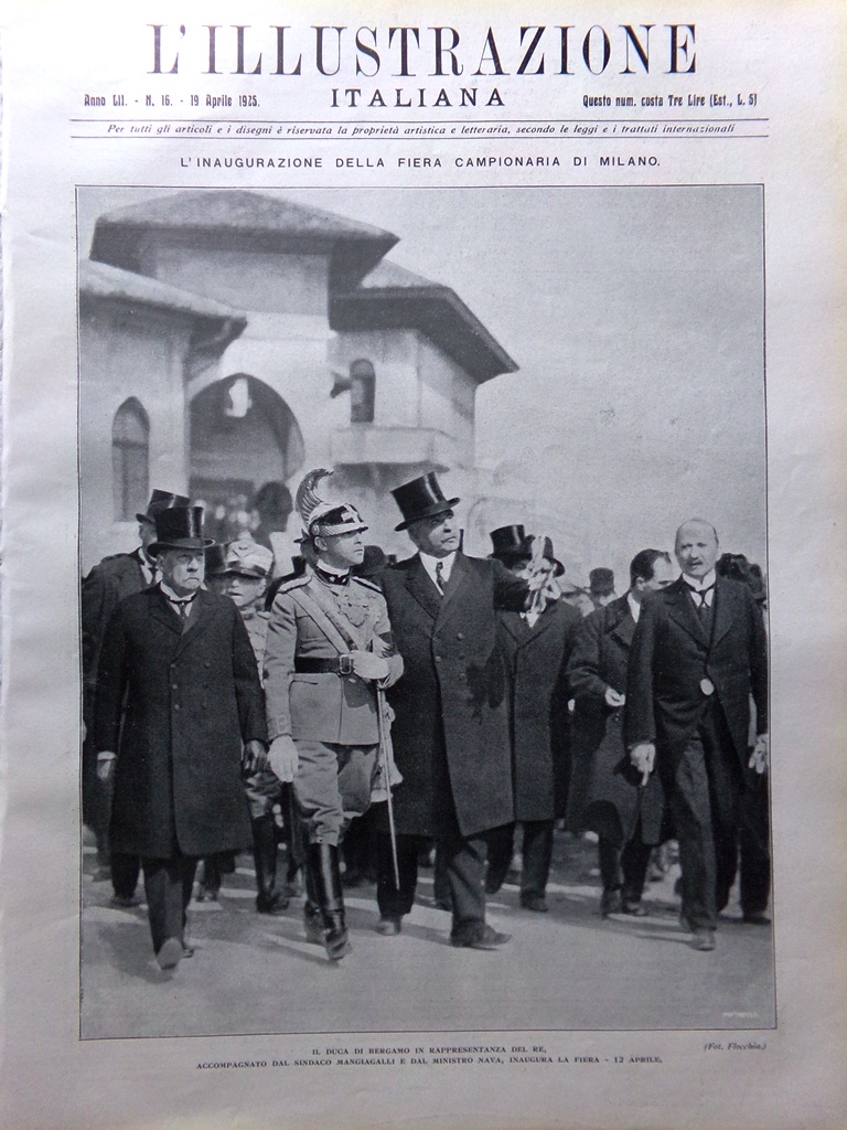 L'Illustrazione Italiana 19 Aprile 1925 Fiera di Milano Benelli Pellegrini …