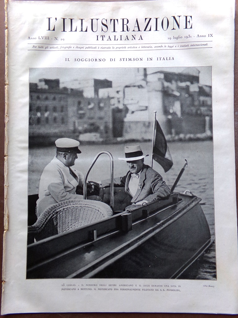 L'illustrazione Italiana 19 Luglio 1931 Duca d'Aosta Urbino Arte Padova …