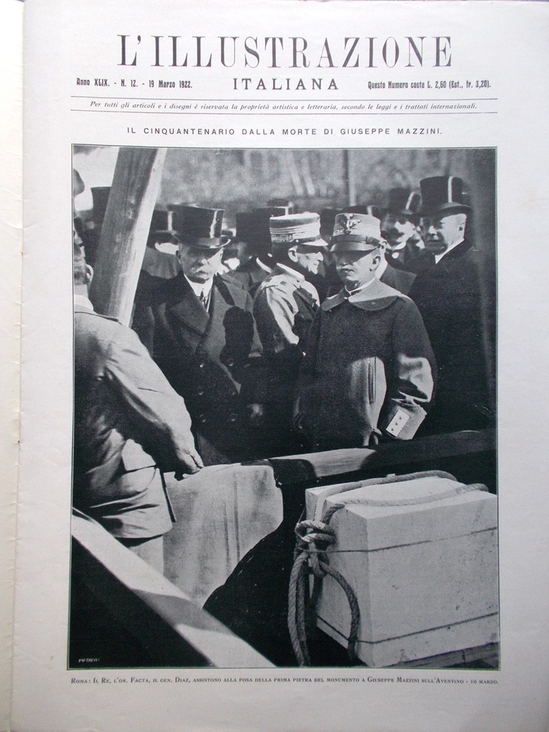L'Illustrazione Italiana 19 Marzo 1922 Mazzini Greco Fiume Creta Herny …