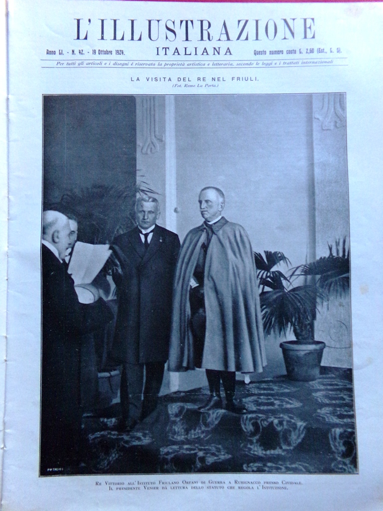 L'Illustrazione Italiana 19 Ottobre 1924 Anatole France Risparmio Pascoli Lucca
