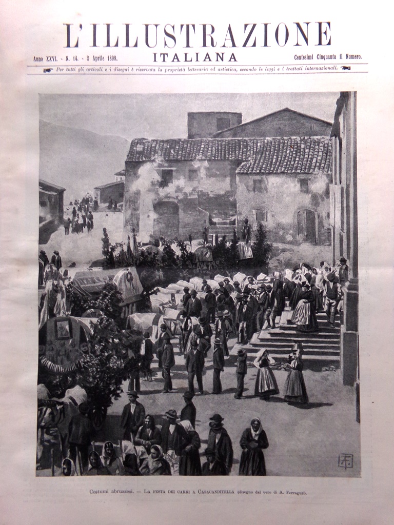 L'Illustrazione Italiana 2 Aprile 1899 Casacanditella Castello Ugolino Navi Cina