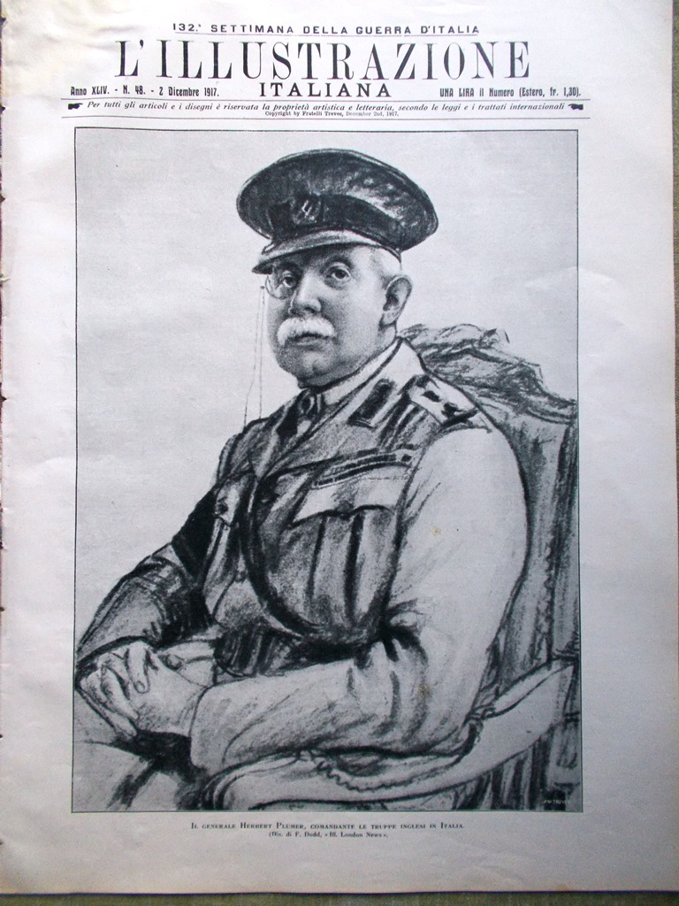 L'Illustrazione Italiana 2 Dicembre 1917 WW1 Fagarè di Piave Lenin …