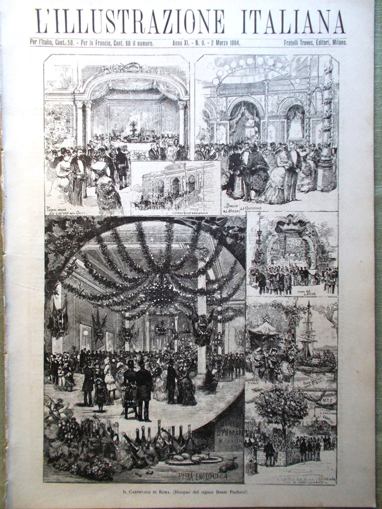 L'Illustrazione Italiana 2 Marzo 1884 Kyoto Costantinopoli Carnevale De Riseis