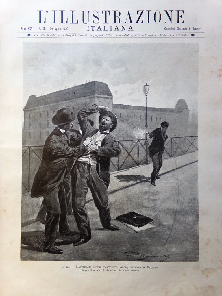 L'Illustrazione Italiana 20 Agosto 1899 Processo Dreyfus Rennes Makarios Malaria