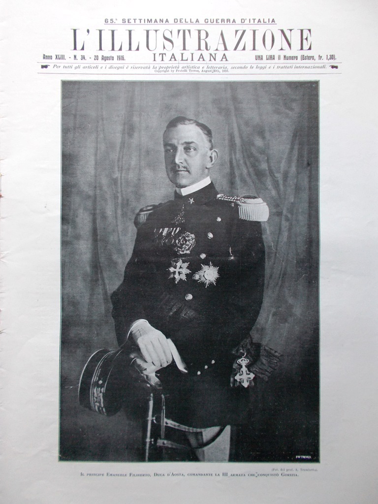 L'illustrazione Italiana 20 Agosto 1916 WW1 Conquista di Gorizia Gozzano …