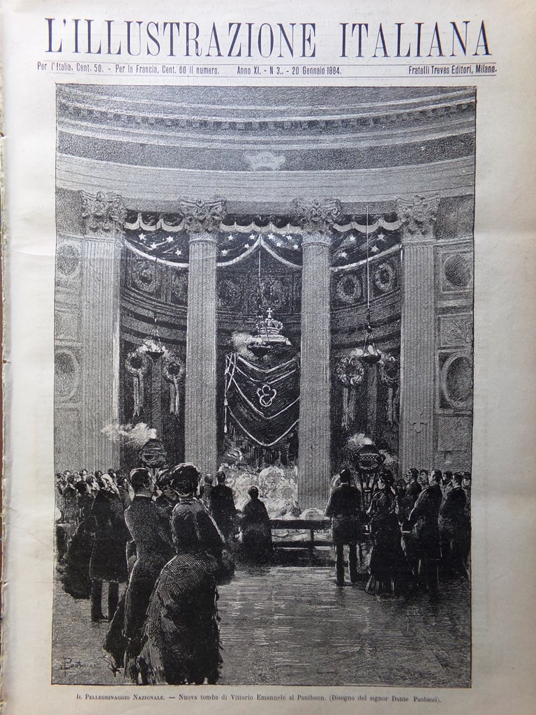 L'Illustrazione Italiana 20 Gennaio 1884 Funerali De Sanctis Boito Illuminazione