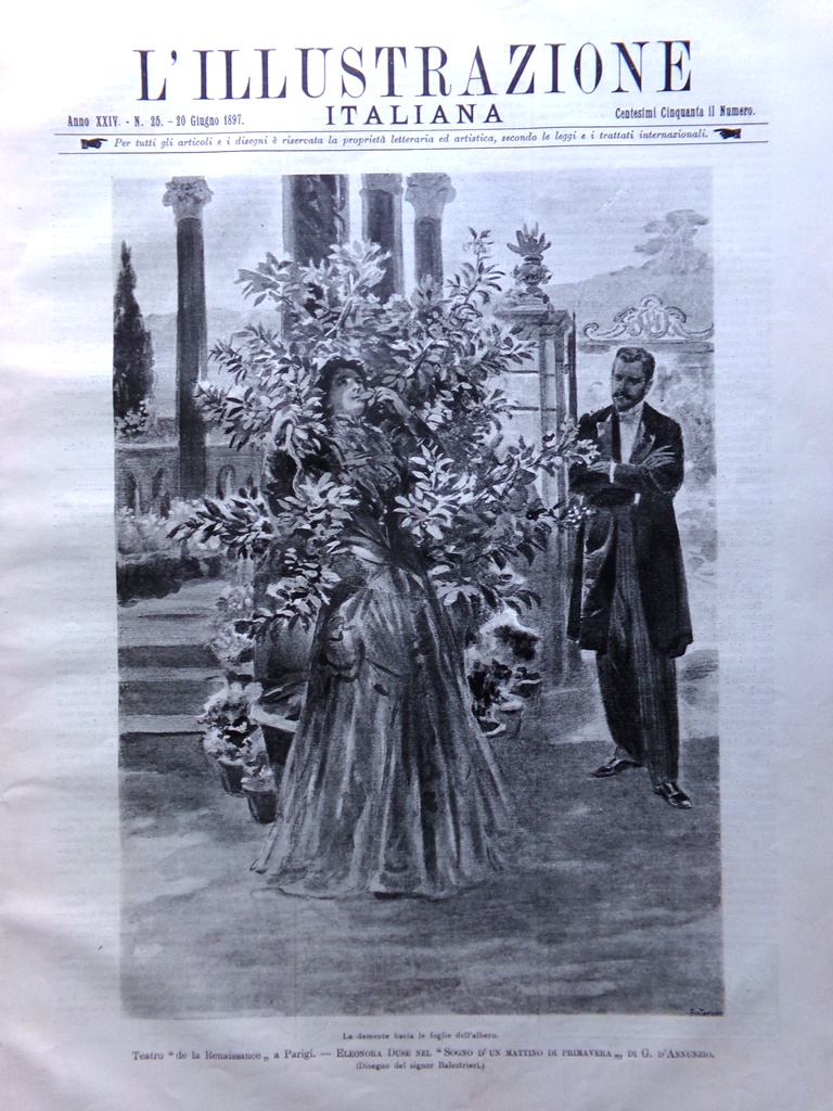 L'illustrazione Italiana 20 Giugno 1897 Attentato Faure Eleonora Duse D'Annunzio