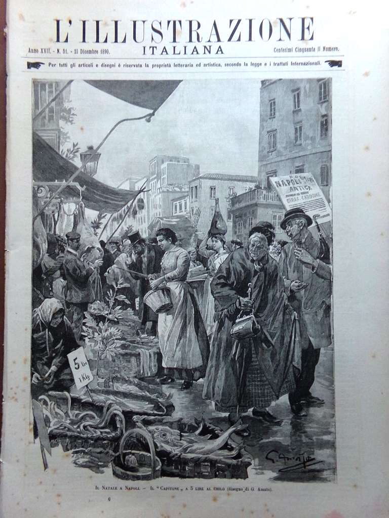 L'Illustrazione Italiana 21 Dicembre 1890 Koch Tubercolosi Alula Santo Spirito