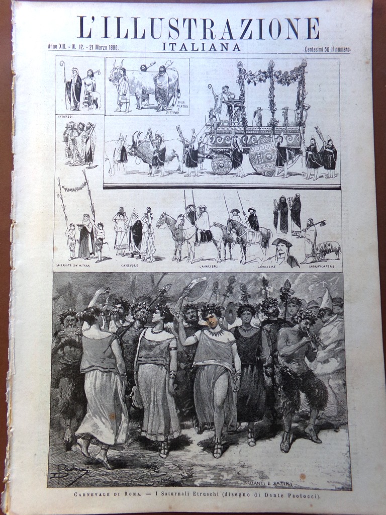 L'Illustrazione Italiana 21 Marzo 1886 Indemoniati Arte Carnevale Roma e …
