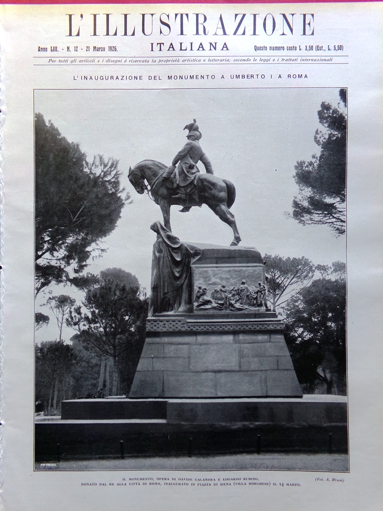 L'Illustrazione Italiana 21 Marzo 1926 Efebo Pompay Orsay Fizzarotti Umberto …