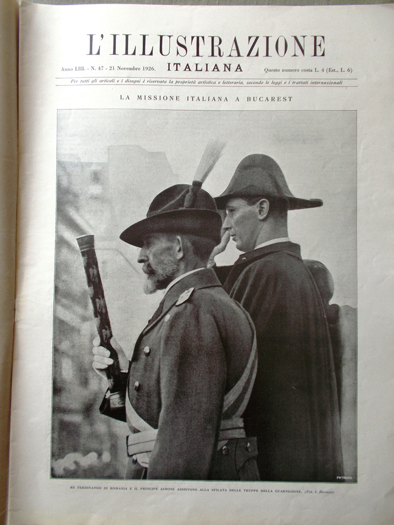 L'Illustrazione Italiana 21 Novembre 1926 Leopoldo Astrid Vitamine De Bernardi