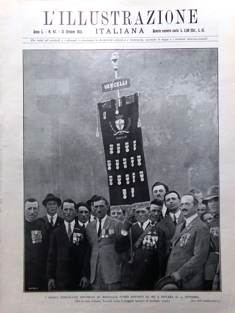 L'Illustrazione Italiana 21 Ottobre 1923 Perosi Medaglie Vercelli Ojetti Pesaro
