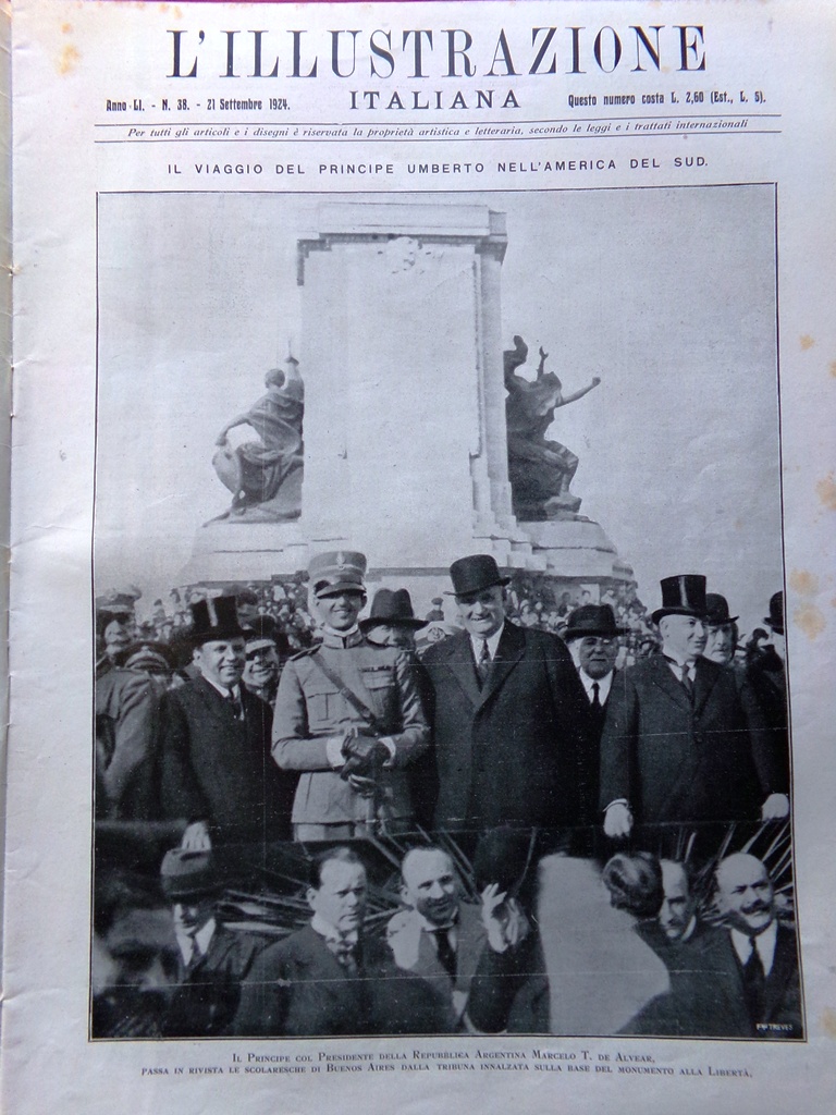 L'Illustrazione Italiana 21 Settembre 1924 Alfa Romeo Pirandello Lucca Oratorio