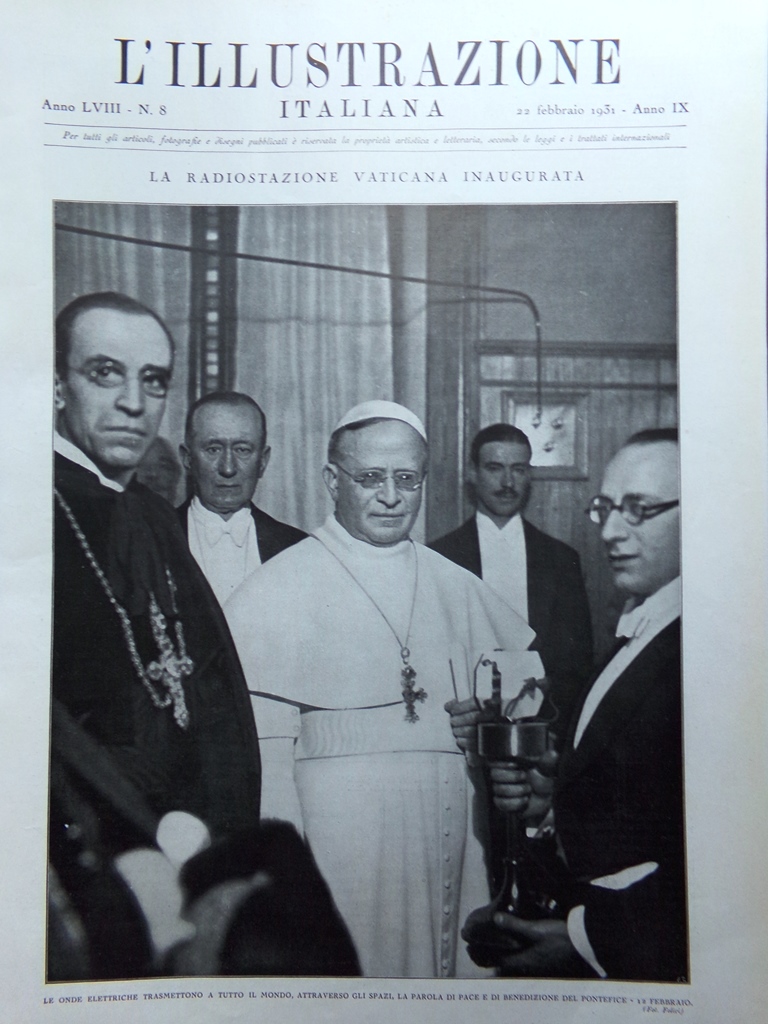 L'illustrazione Italiana 22 Febbraio 1931 Menotti Radio Vaticano Ungheria Cufra