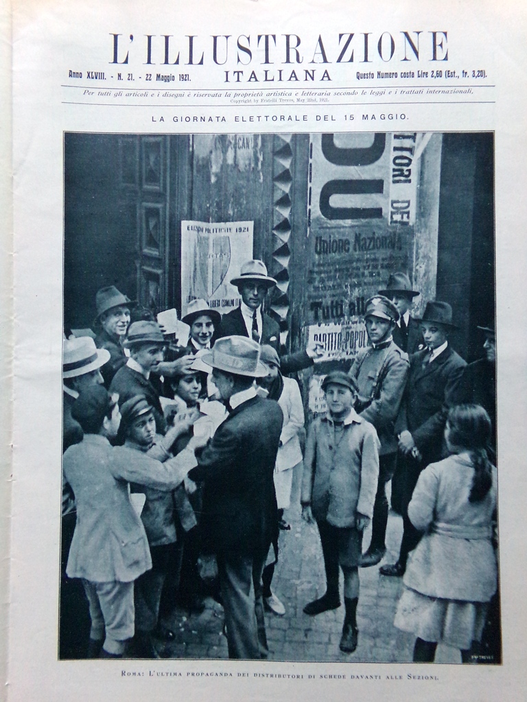 L'Illustrazione Italiana 22 Maggio 1921 Mascagni Elezioni Minotto Slesia Verona