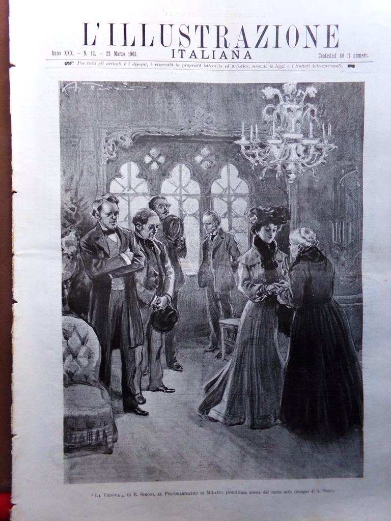 L'Illustrazione Italiana 22 Marzo 1903 Bottini Eruzione Vesuvio Marocco Calcio