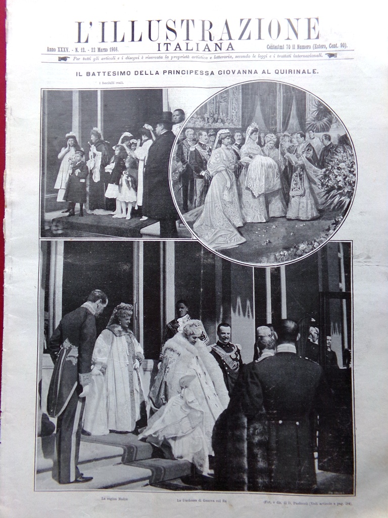 L'Illustrazione Italiana 22 Marzo 1908 Funerali Edmondo De Amicis Giovanna …