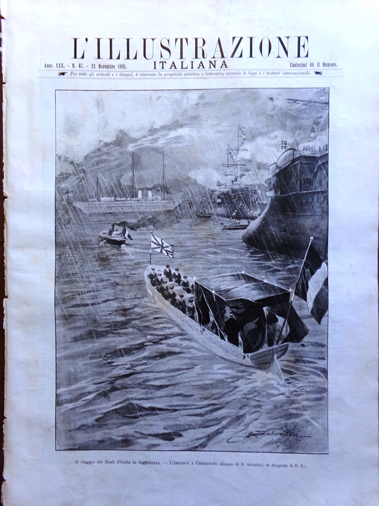 L'Illustrazione Italiana 22 Novembre 1903 Leigheb Museo Napoli Reali Inghilterra