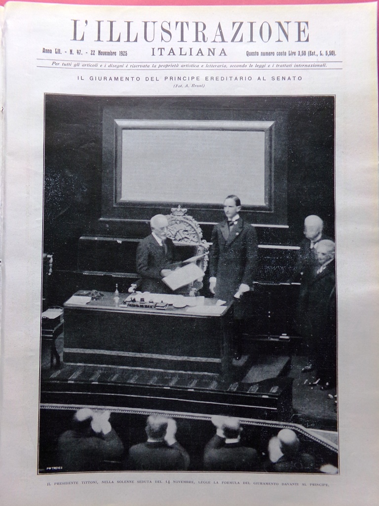 L'Illustrazione Italiana 22 Novembre 1925 Cingolo Alfa Romeo Arte Parigi …