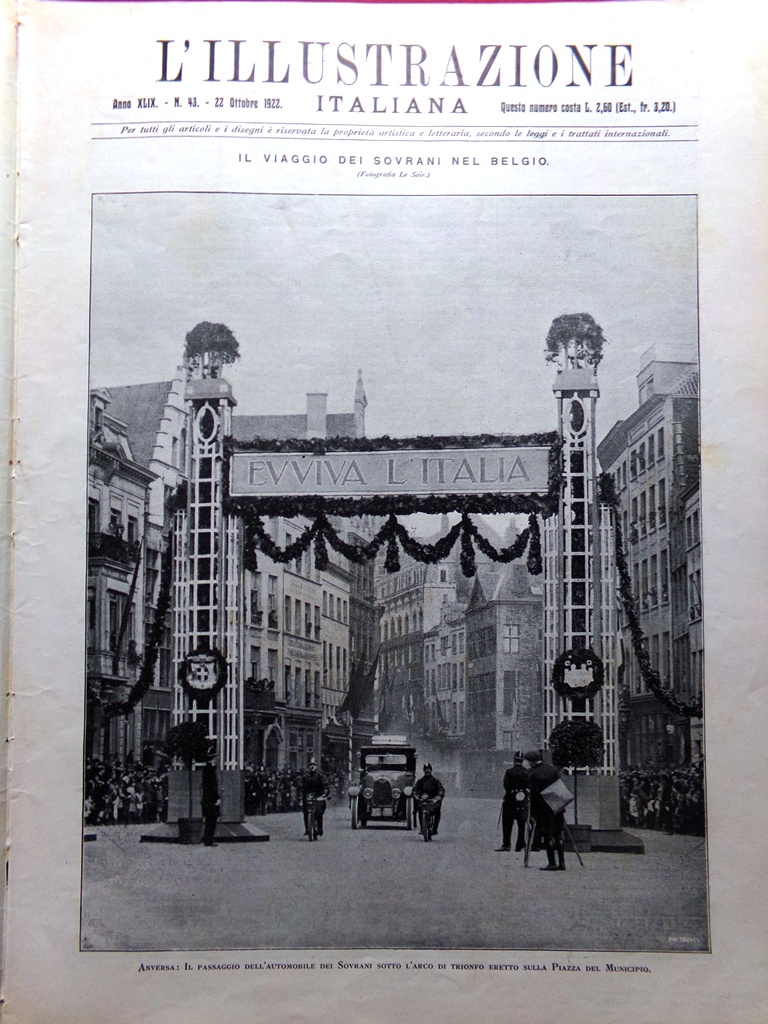 L'Illustrazione Italiana 22 Ottobre 1922 Smirne Canova Possagno Landi Piacenza