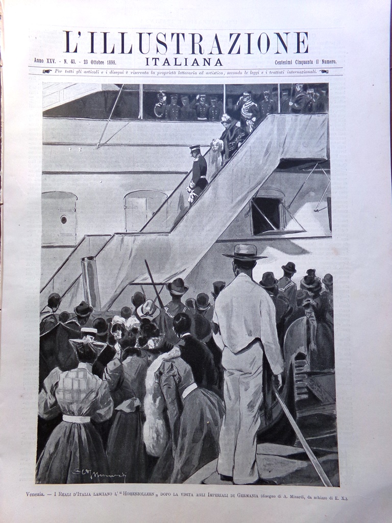L'Illustrazione Italiana 23 Ottobre 1898 Vedute Micene Reali d'Italia D'Annunzio