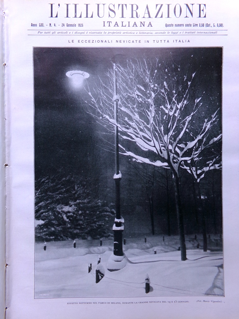 L'Illustrazione Italiana 24 Gennaio 1926 Neve Italia Toselli Carol Bank …