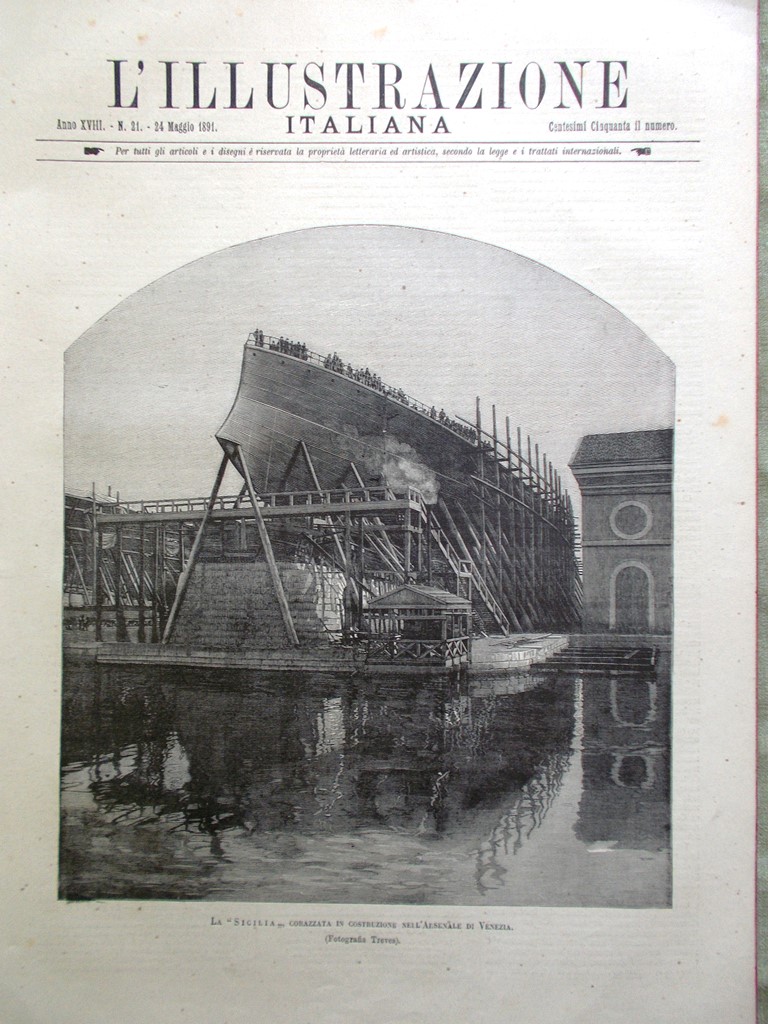 L'Illustrazione Italiana 24 Maggio 1891 Sicilia George Eliot Anarchici Palermo