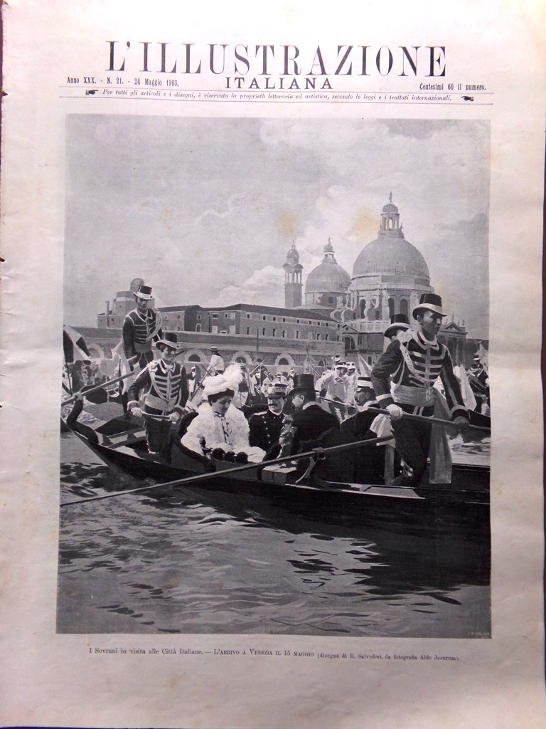 L'Illustrazione Italiana 24 Maggio 1903 Sovrani Firenze Marconi Salonicco Congo