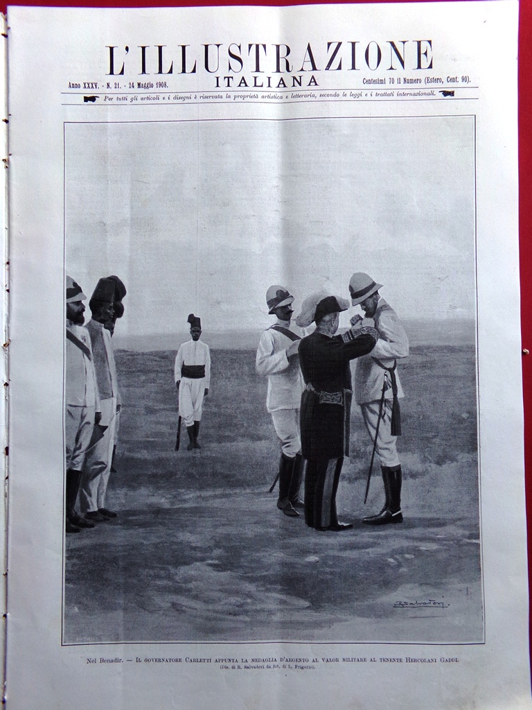 L'Illustrazione Italiana 24 Maggio 1908 Colonie Sicilia Umberto Castello Gradara