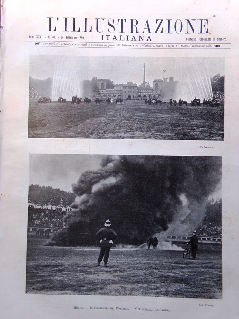 L'Illustrazione Italiana 24 Settembre 1899 Congresso Pompieri Gigante Cividale