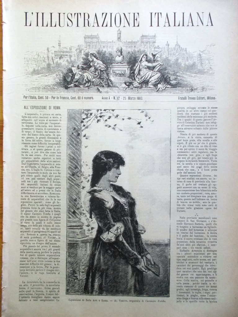 L'illustrazione Italiana 25 Marzo 1883 Urbino Duchi Raffaello Borsa Roma …