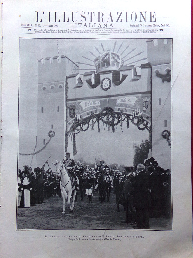 L'illustrazione Italiana 25 Ottobre 1908 Processo Cifariello Grasso Foro Romano