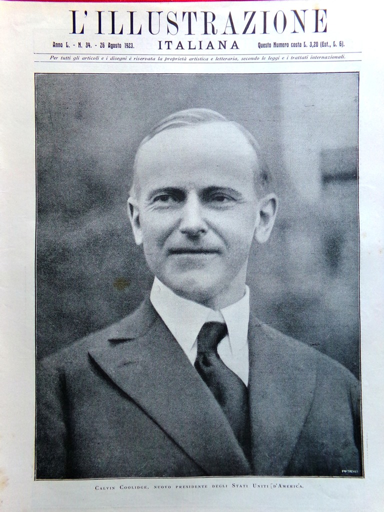 L'Illustrazione Italiana 26 Agosto 1923 Coolidge Tiraboschi De Valera Brera …