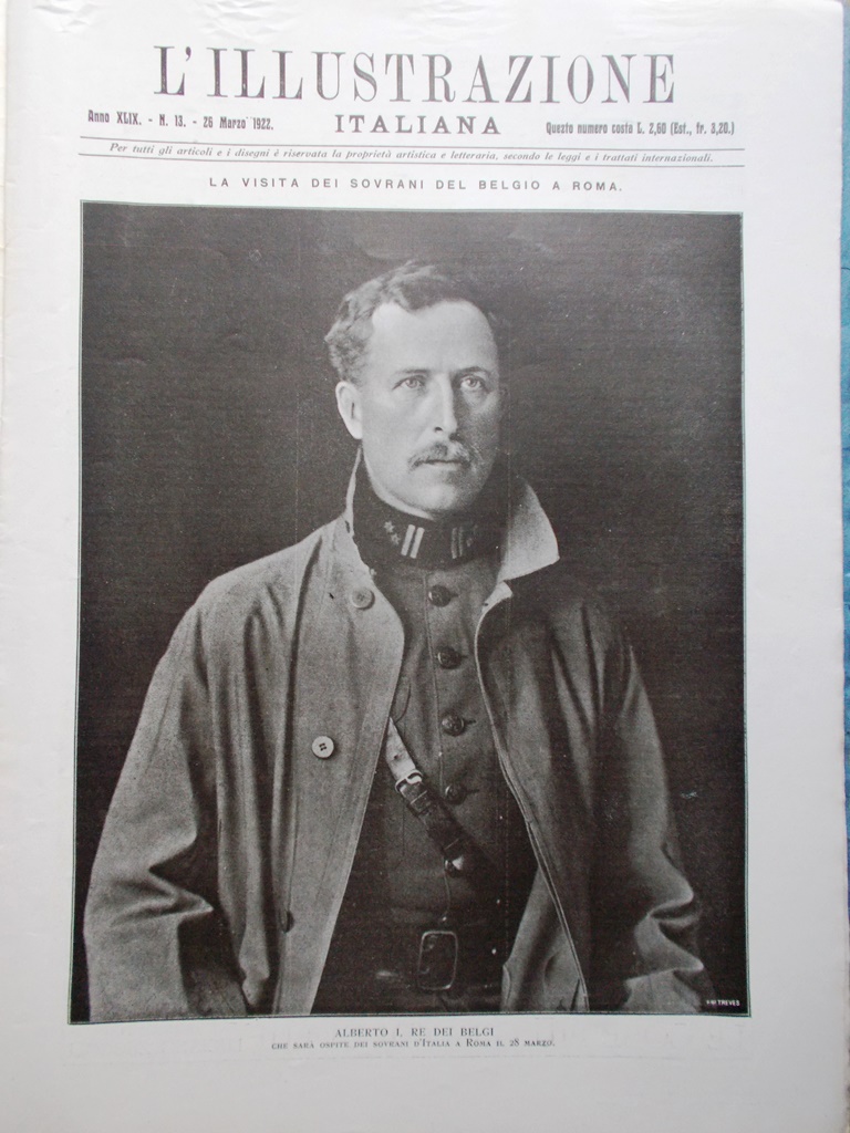 L'Illustrazione Italiana 26 Marzo 1922 Sovrani del Belgio Gandhi Abbazia …