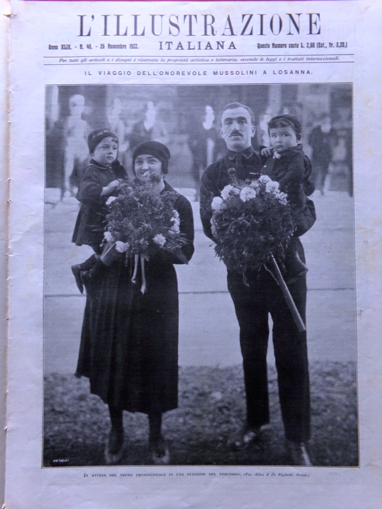 L'Illustrazione Italiana 26 Novembre 1922 Mussolini Losanna Camera Coppa Florio