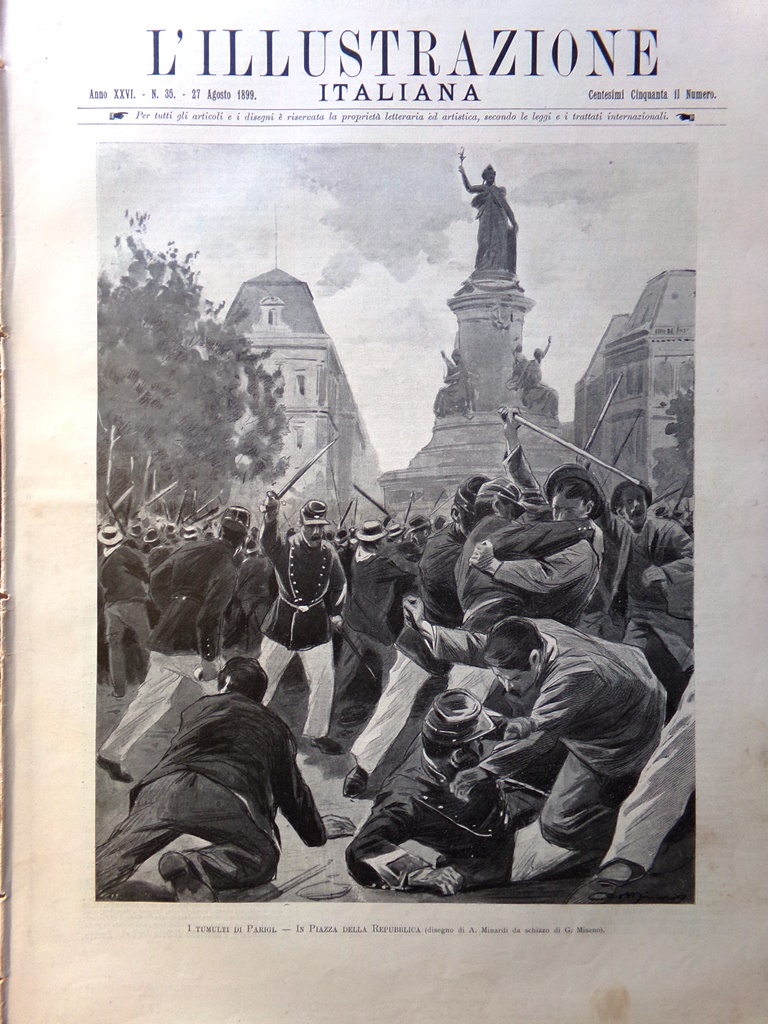 L'Illustrazione Italiana 27 Agosto 1899 Tumulti Parigi Dreyfus Van Dyck …