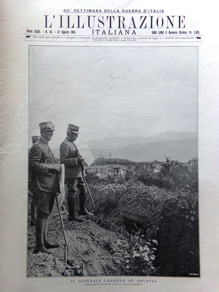 L'illustrazione Italiana 27 Agosto 1916 WW1 Battaglia Gorizia Rosso San …