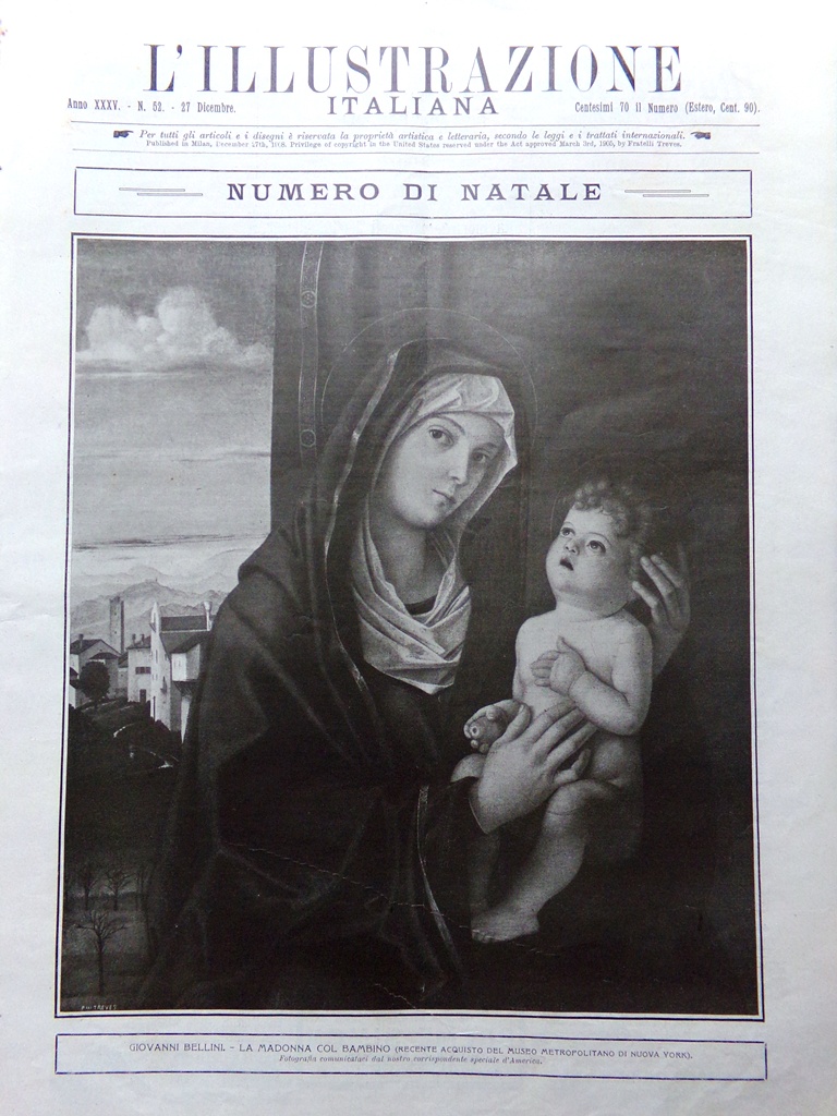 L'illustrazione Italiana 27 Dicembre 1908 Natale Betlemme Giocattoli San Marco