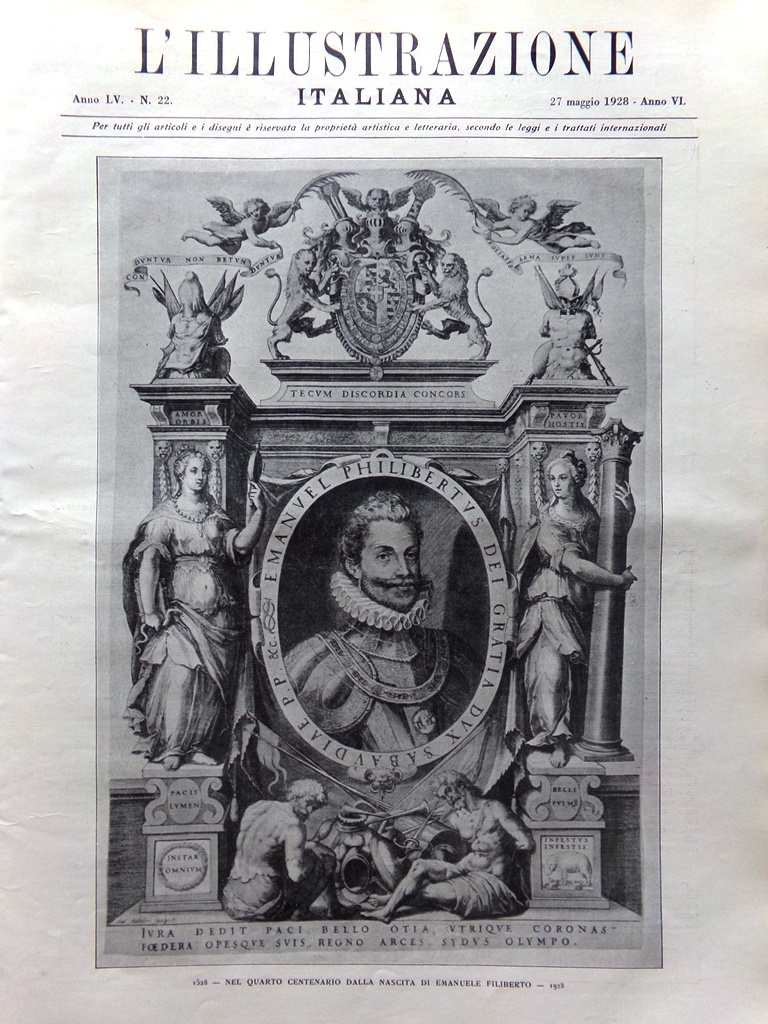 L'Illustrazione Italiana 27 Maggio 1928 Centenario Emanuele Filiberto di Savoia