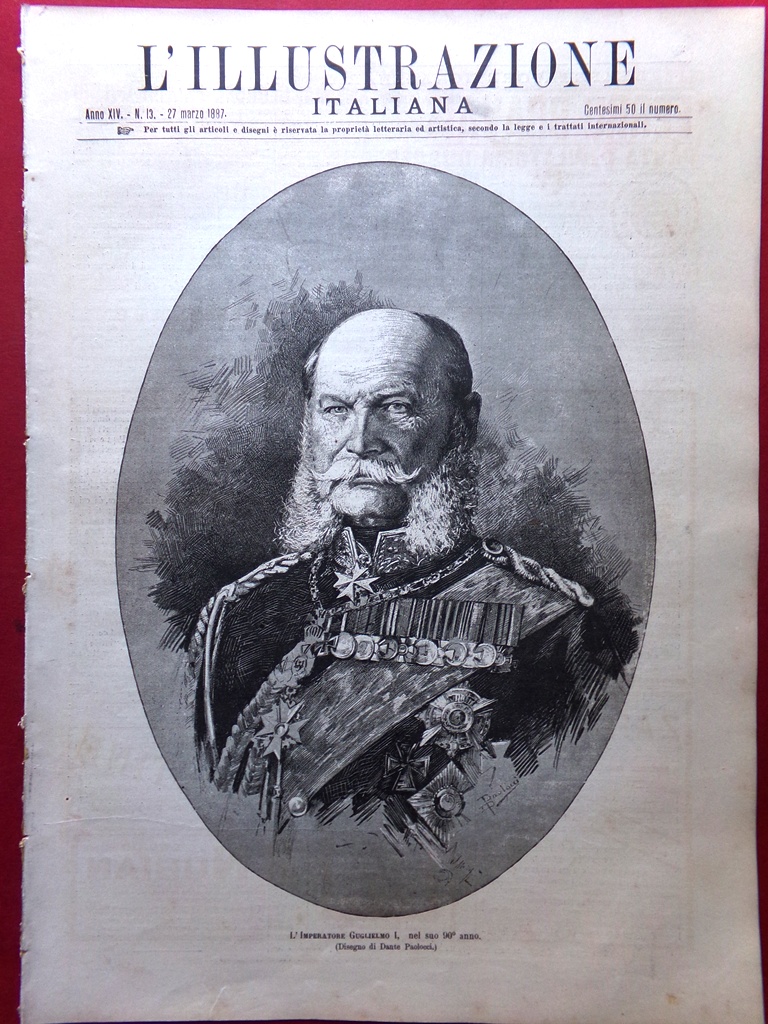 L'illustrazione Italiana 27 Marzo 1887 Terremoto Liguria Dogali Beckx Papa …