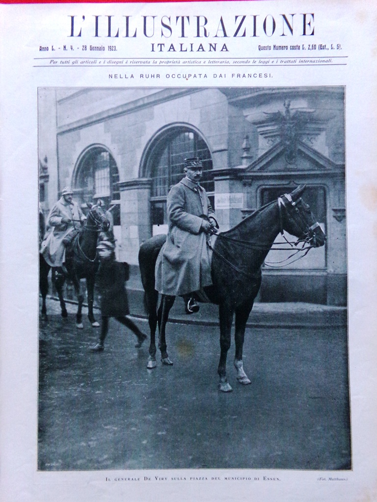 L'Illustrazione Italiana 28 Gennaio 1923 Occupazione Francese Ruhr Brera Tracia