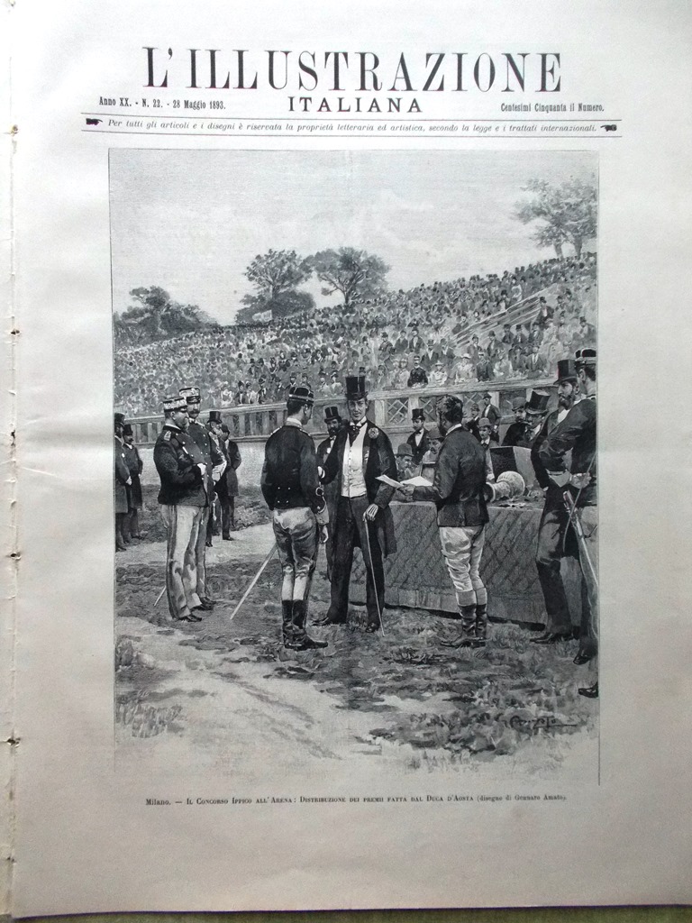 L'Illustrazione Italiana 28 Maggio 1893 Palestro Acqua Brescia Pacchiotti Serao