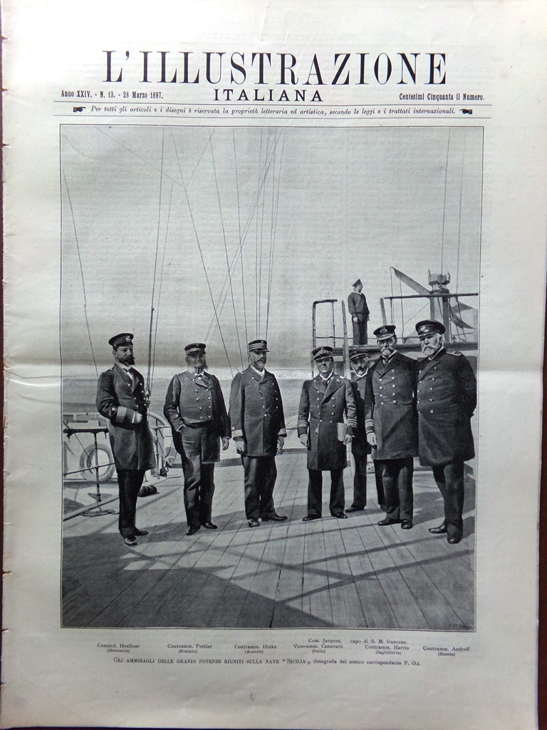 L'illustrazione Italiana 28 Marzo 1897 Rivolta Candia Elezioni Trieste Leone …