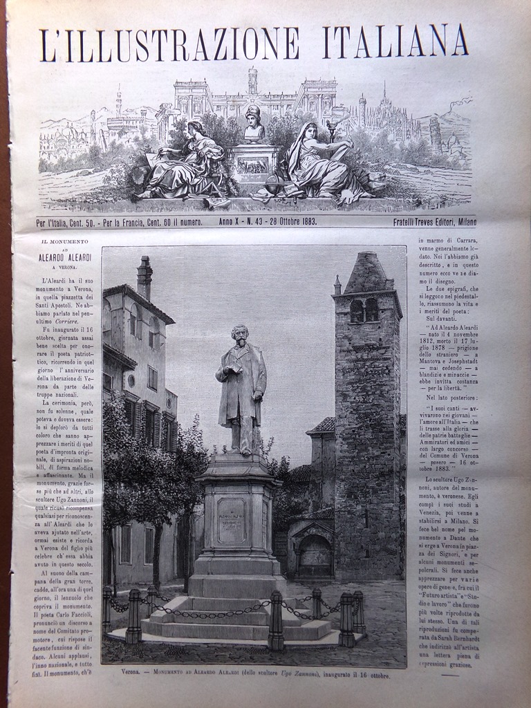 L'illustrazione Italiana 28 Ottobre 1883 Congresso Geodetico Tasso Aleardi Roma