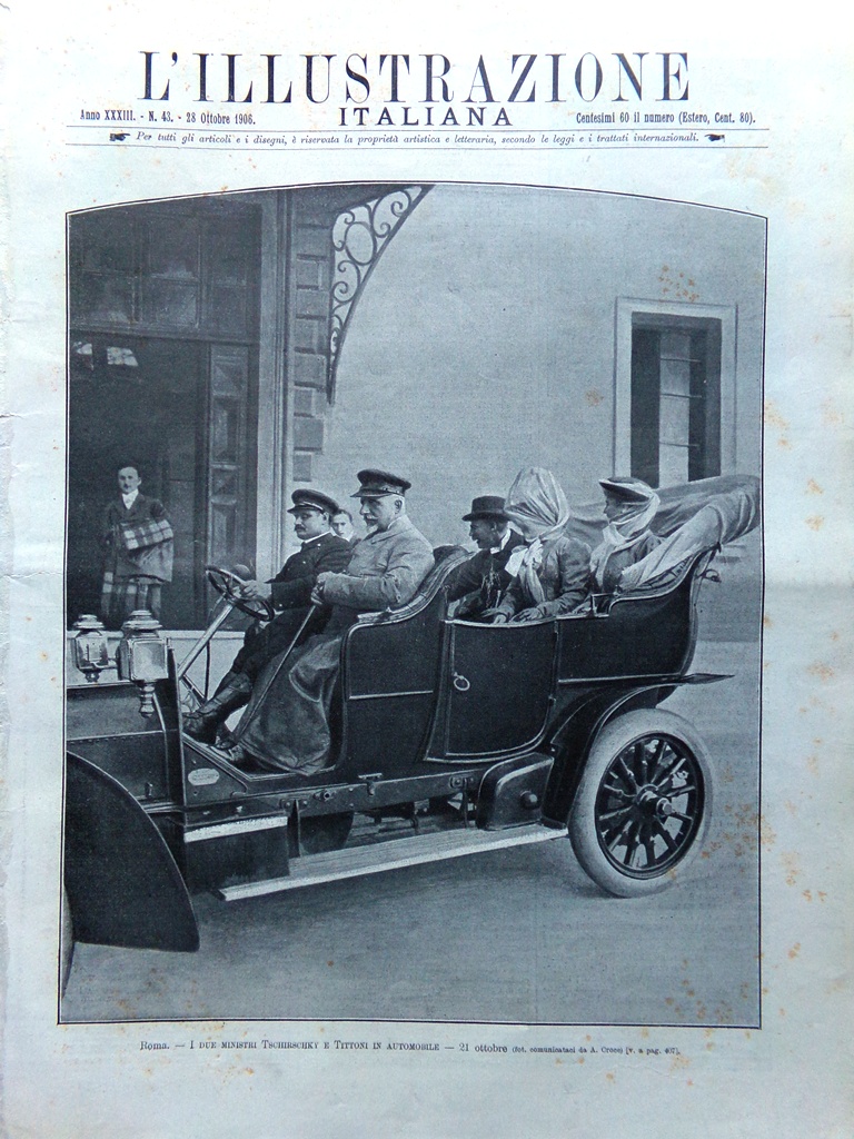 L'Illustrazione Italiana 28 Ottobre 1906 Vivanti Chartres Dumont Zeppelin Raggio