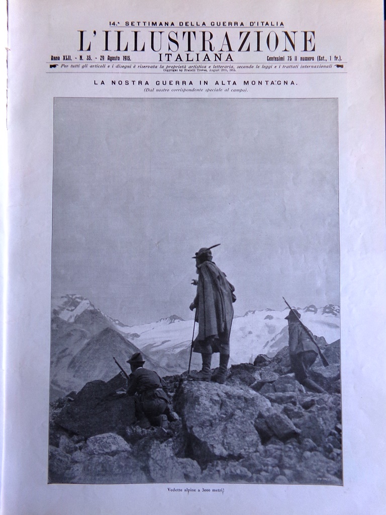 L'illustrazione Italiana 29 Agosto 1915 WW1 Isonzo Dalbono Valfurva Garroni …