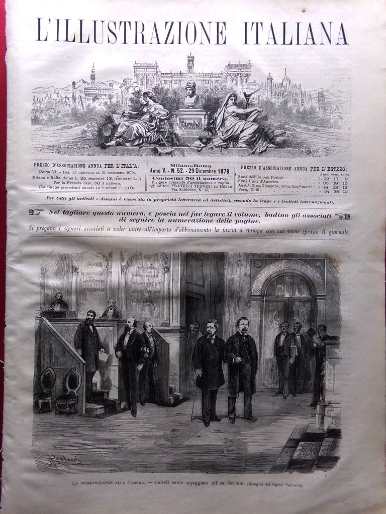 L'Illustrazione Italiana 29 Dicembre 1878 Camera Caccia Volpe D'Azeglio Ussi …