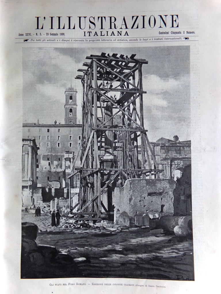 L'Illustrazione Italiana 29 Gennaio 1899 Scavi Foro Romano Expo Elettricità …