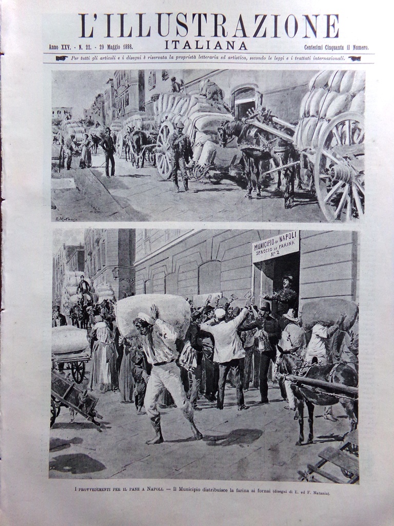 L'Illustrazione Italiana 29 Maggio 1898 Brin Key West Moti Napoli …