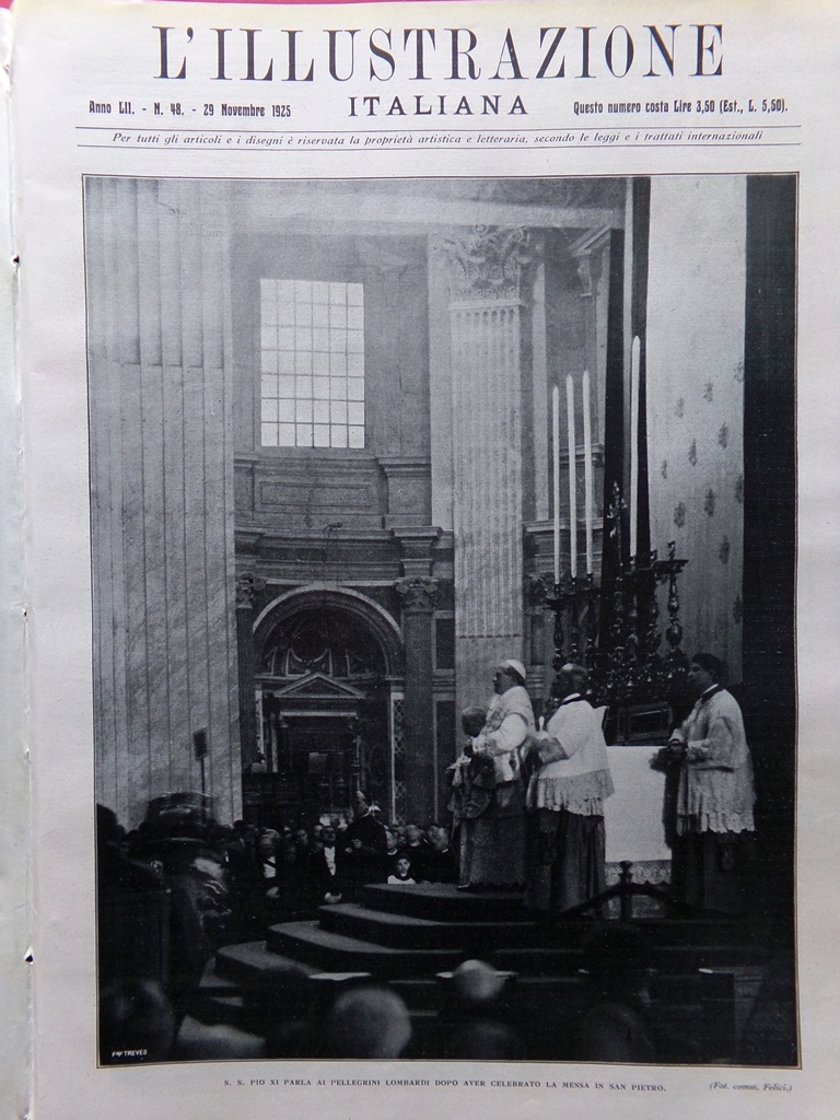 L'Illustrazione Italiana 29 Novembre 1925 Pellegrini Palestina De Pinedo Pavlova